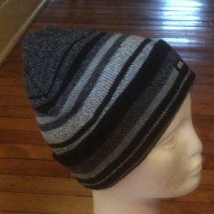 Grey, Black Striped FITS Hat